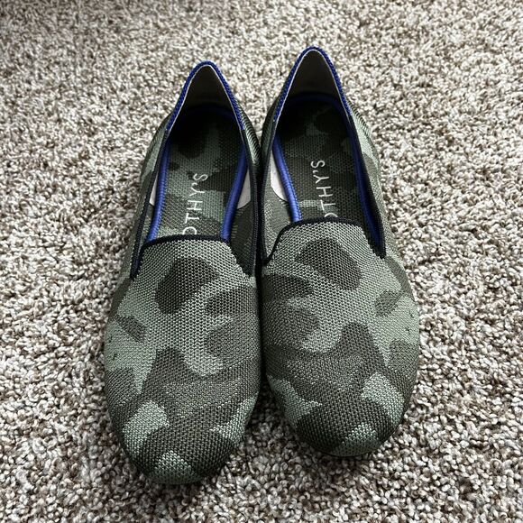 Rothy's Slip On Olive Camo Textile Size 7.5 The Loafer Flat Comfort Shoes - Picture 6 of 7